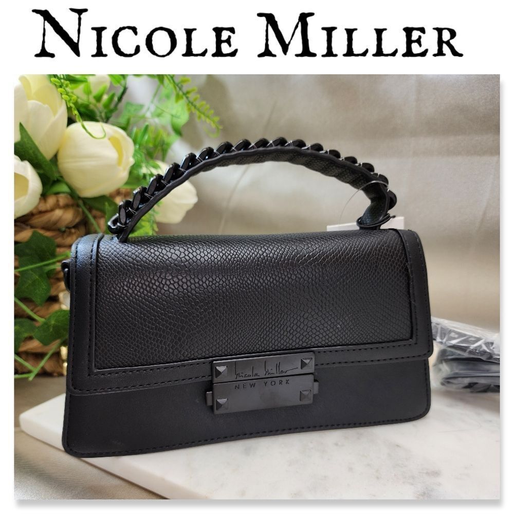 NWT Nicole Miller Black 2 Way Crossbody Bag